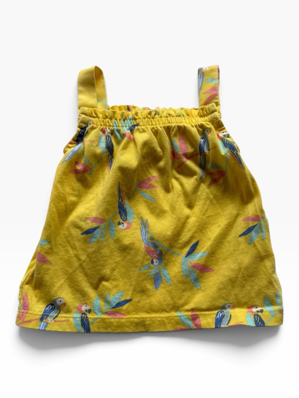 Carter's Yellow Parrot Tank Dress with Blue & Pink Accents